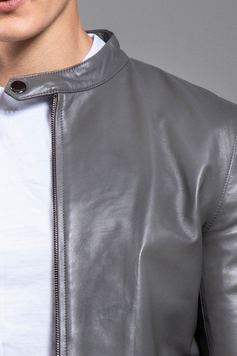 BLUR灰賽車風格皮外套