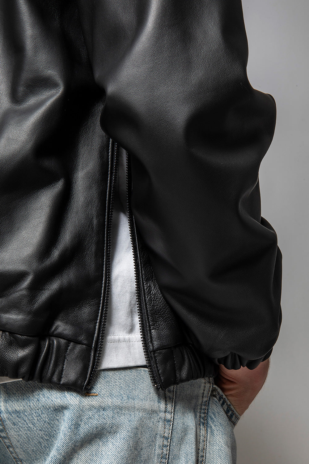 NewHoodie 連帽寬身羊皮外套