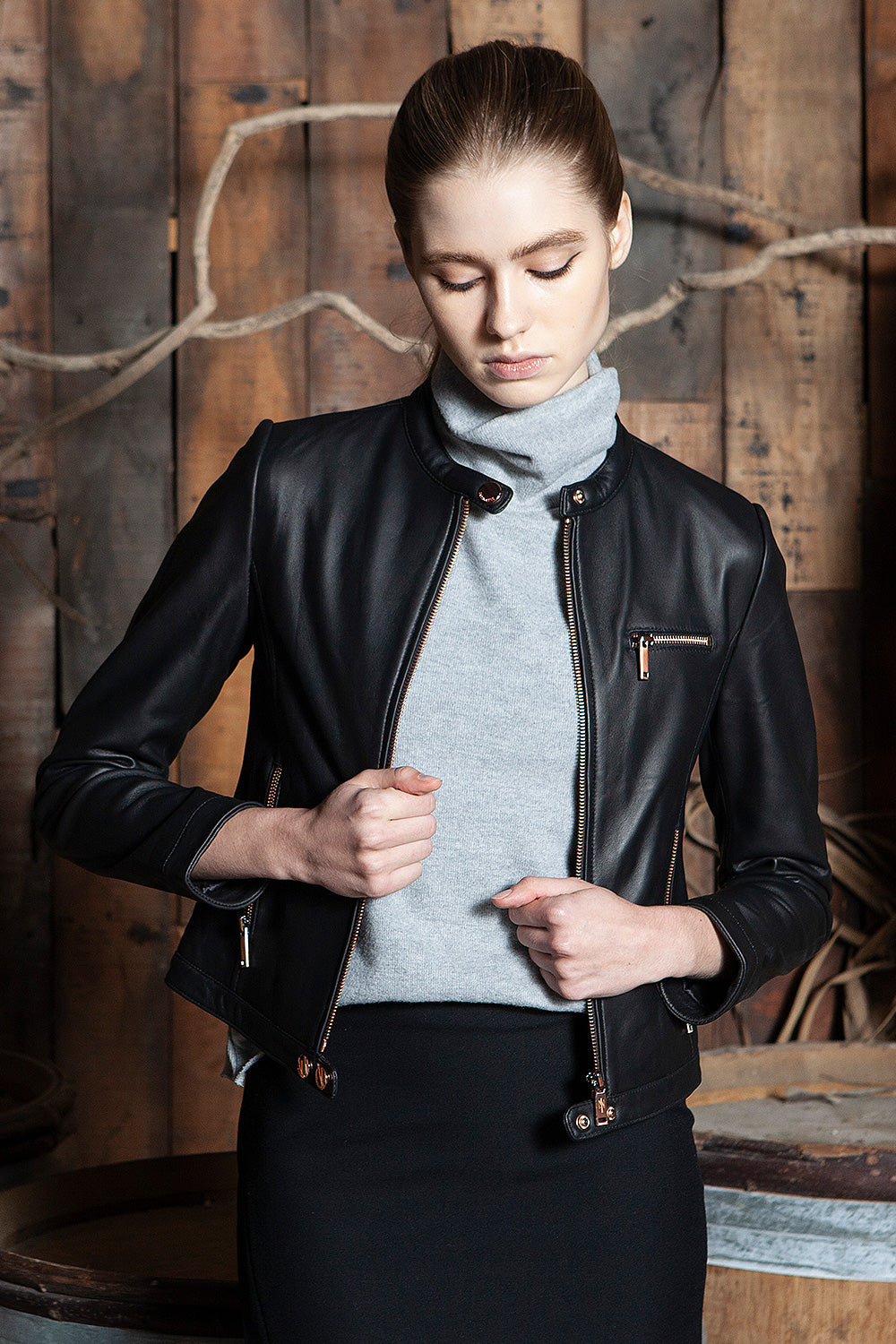 BASIC經典簡約皮外套