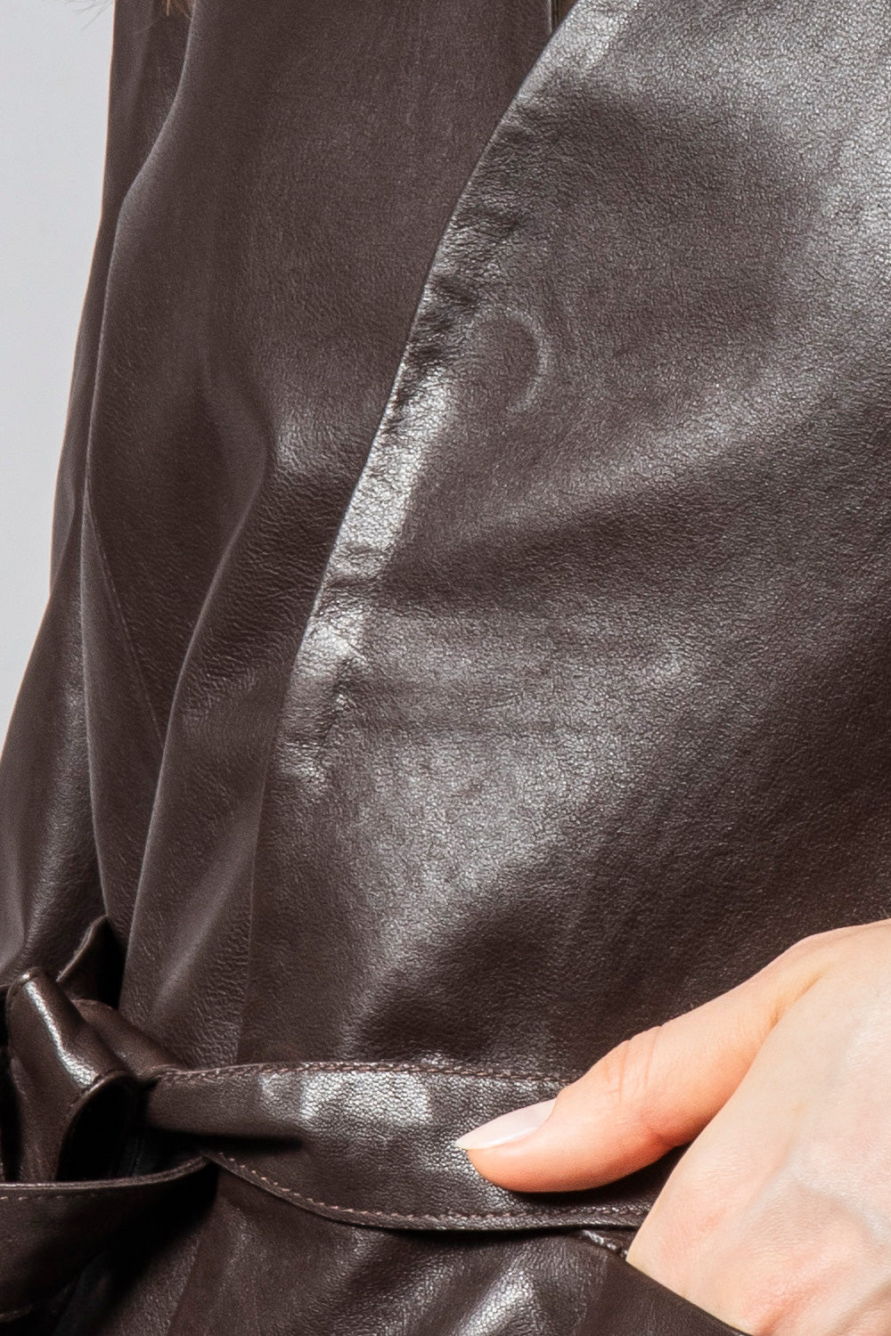 GIRLY咖啡色寬版皮外套