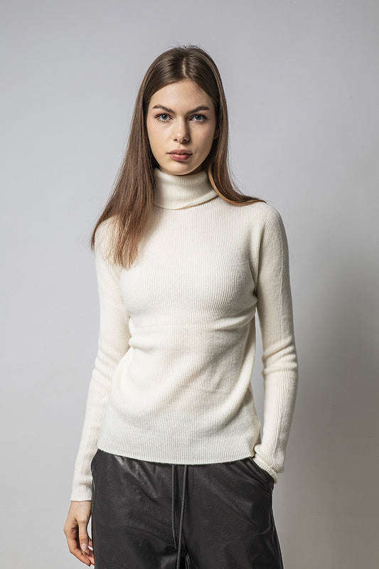 WOOD 米白色伸士毛衣