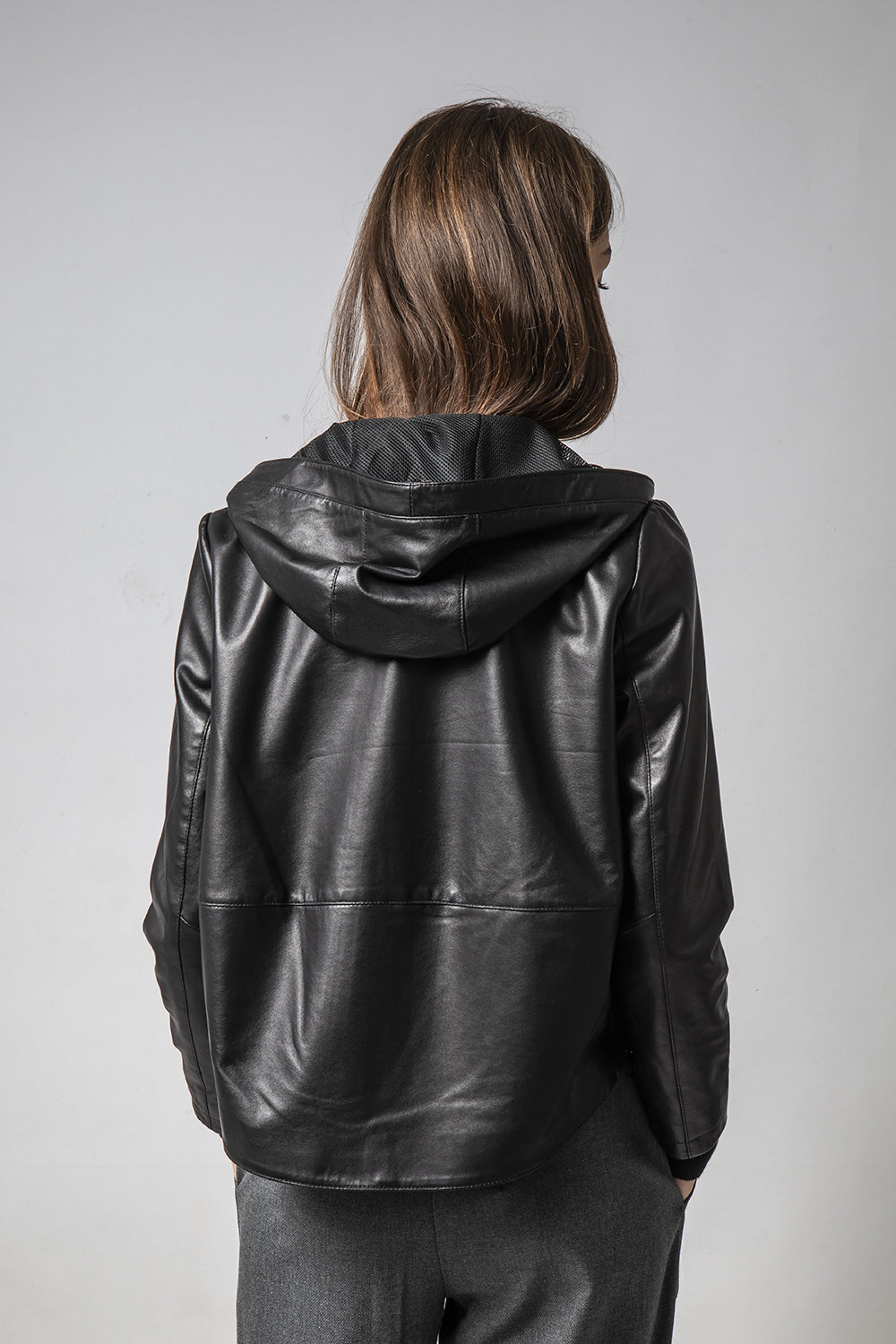 RAIDER黑連帽皮外套